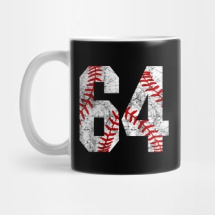Vintage #64 Baseball Laces Baseball Mom Jersey Love Baseball Mug